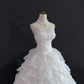 Off-white Strapless Romantic Gown, Cinched Waist, Voluminous Tiered Cake Princess Skirt, Wedding Dress & Bridal Gown gh8214
