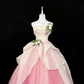 Blush Pink Strapless Cinched Waist Voluminous Skirt Romantic Dress, Wedding Gown gh7904