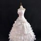 Blush Pink Strapless Cute Romantic Gown with Cinched Waist & Voluminous Princess Skirt, Wedding Dress & Bridal Gown gh8129