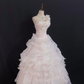 Blush Pink One‑Shoulder Long Elegant Romantic Gown with Fitted Waist and Fluffy Princess Skirt, Wedding Dress & Bridal Gown gh8305