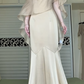 Champagne Satin Spaghetti Strap Long Evening Gown, Sweetheart Neck Mermaid Formal Prom Dress gh9032
