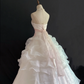 Blush Pink Strapless Romantic Gown With Bow Details, Cinched Waist & Voluminous Princess Skirt, Wedding Dress, Bridal Gown gh8260