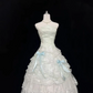 Light Green Fresh Strapless Cinched Waist Voluminous Princess Skirt With Lace Trim Romantic Dress, Wedding Gown gh8041