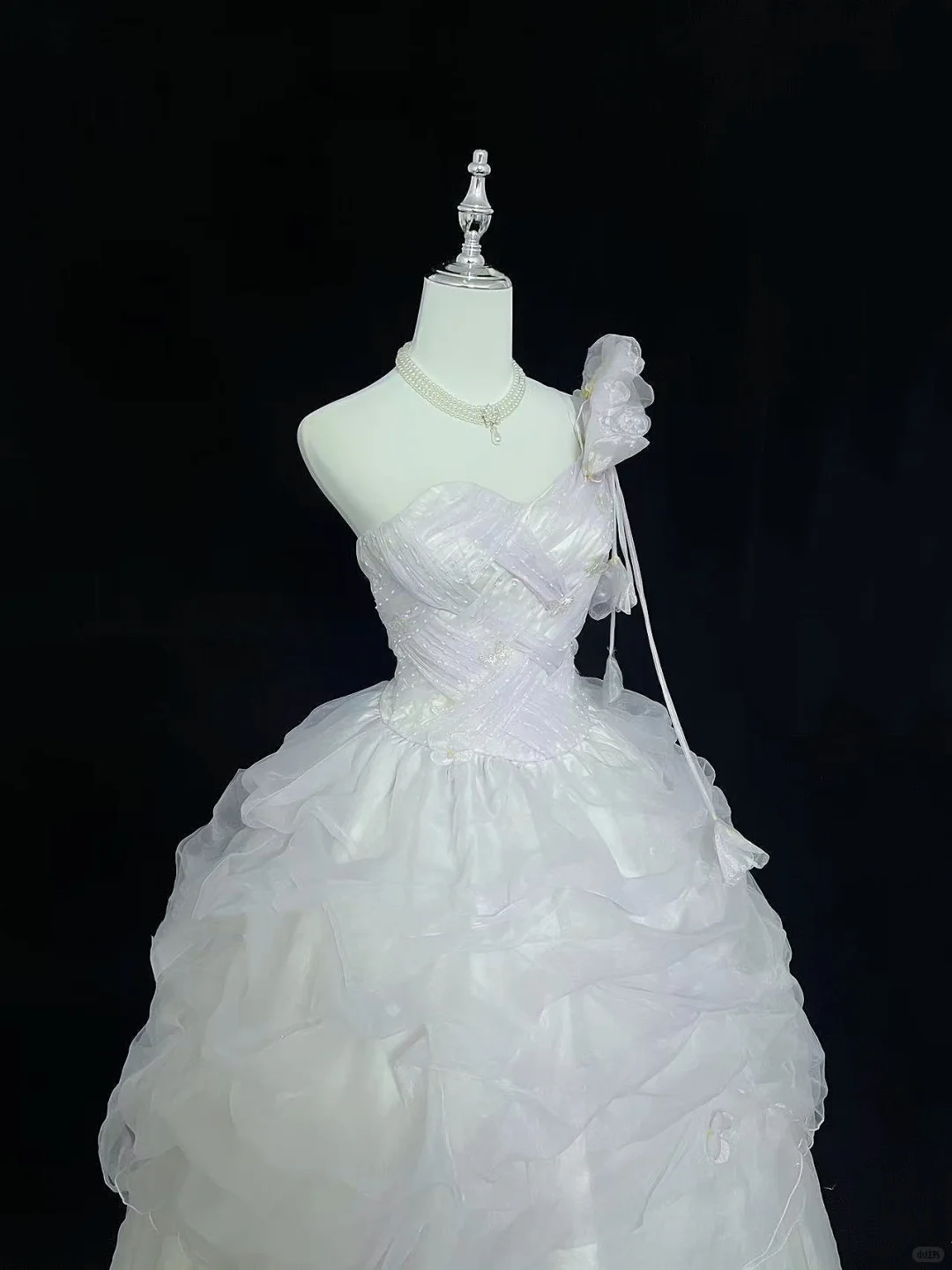 Lavender Cinched Waist Voluminous Princess Skirt Elegant Romantic Dress, Wedding Gown gh7995