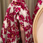 girlhomeshops-Red Floral Long Satin Chiffon Ball Gown Graduation Dress gh5928