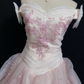 Blush Pink Off‑the‑Shoulder Romantic Wedding Dress, Cinched Waist, Embroidered Vintage Elegant Tiered Cake Skirt gh8307