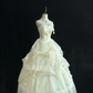 Off-white Strapless Elegant Romantic Gown, Cinched Waist, Voluminous Princess Skirt, Wedding Dress & Bridal Gown gh8176