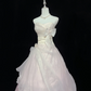 Blush Pink Gradient Strapless, Cinched Waist, Voluminous Gentle Style Skirt Long Romantic Dress, Wedding Gown gh8042