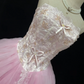 Blush Pink Strapless Romantic Bridal Gown, Embroidered Detail, Cinched Waist, Gradient Pink Voluminous Princess Skirt, Wedding Dress gh8131
