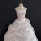 Blush Pink Strapless Romantic Gown with Cinched Waist and Voluminous Skirt, Wedding Dress & Bridal Gown gh8216
