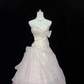 Blush Pink Gradient Strapless, Cinched Waist, Voluminous Gentle Style Skirt Long Romantic Dress, Wedding Gown gh8042