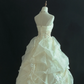 Off-white Strapless Elegant Romantic Gown, Cinched Waist, Voluminous Princess Skirt, Wedding Dress & Bridal Gown gh8176
