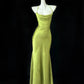 Robe de soirée élégante et sexy, dos nu, style sirène, verte, à bretelles, longue, slim, gh4054