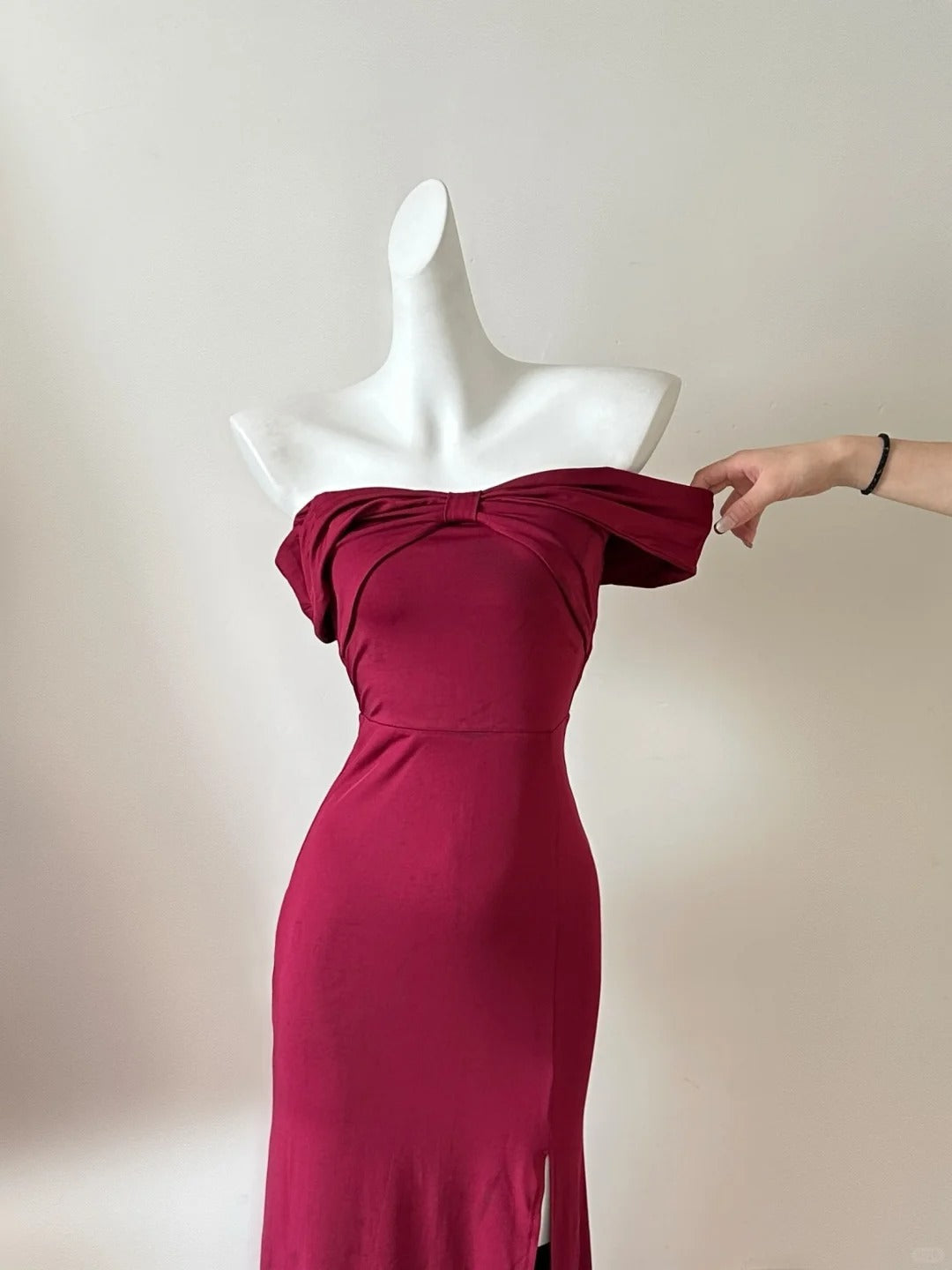 Robe de soirée longue en satin violet, élégante et sexy, fendue, robe de bal, gh4052
