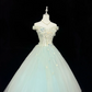 Sage Green Off-the-Shoulder Floral Design Cinched Waist Voluminous Skirt Romantic Dress, Wedding Gown gh7907