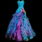 Lake Blue Strapless Fitted Waist Dreamy Skirt Ball Gown, Evening Dress gh7173