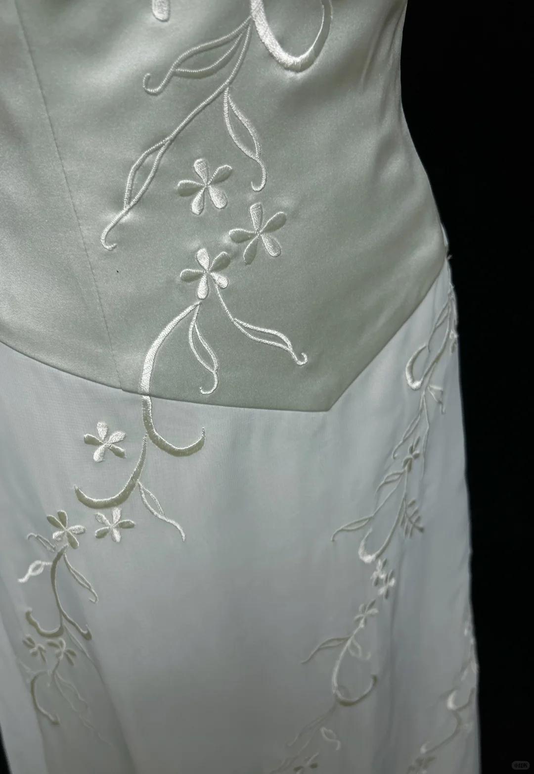 ✨Girlhomeshops-Mint Green Double Spaghetti Strap A-Line Gown Floral Embroidery gh10143