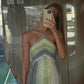 girlhomeshops--Green Sparkling Holiday-Style Halter Dress gh5589