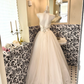 White Strapless Waist-Cinched Full Flared Long Elegant Romantic Dress, Wedding Gown gh7712
