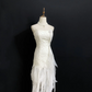 Off‑white Strapless Sexy Romantic Gown with Beaded Decorations and Fitted Slim Waist, Wedding Dress & Bridal Gown gh8309