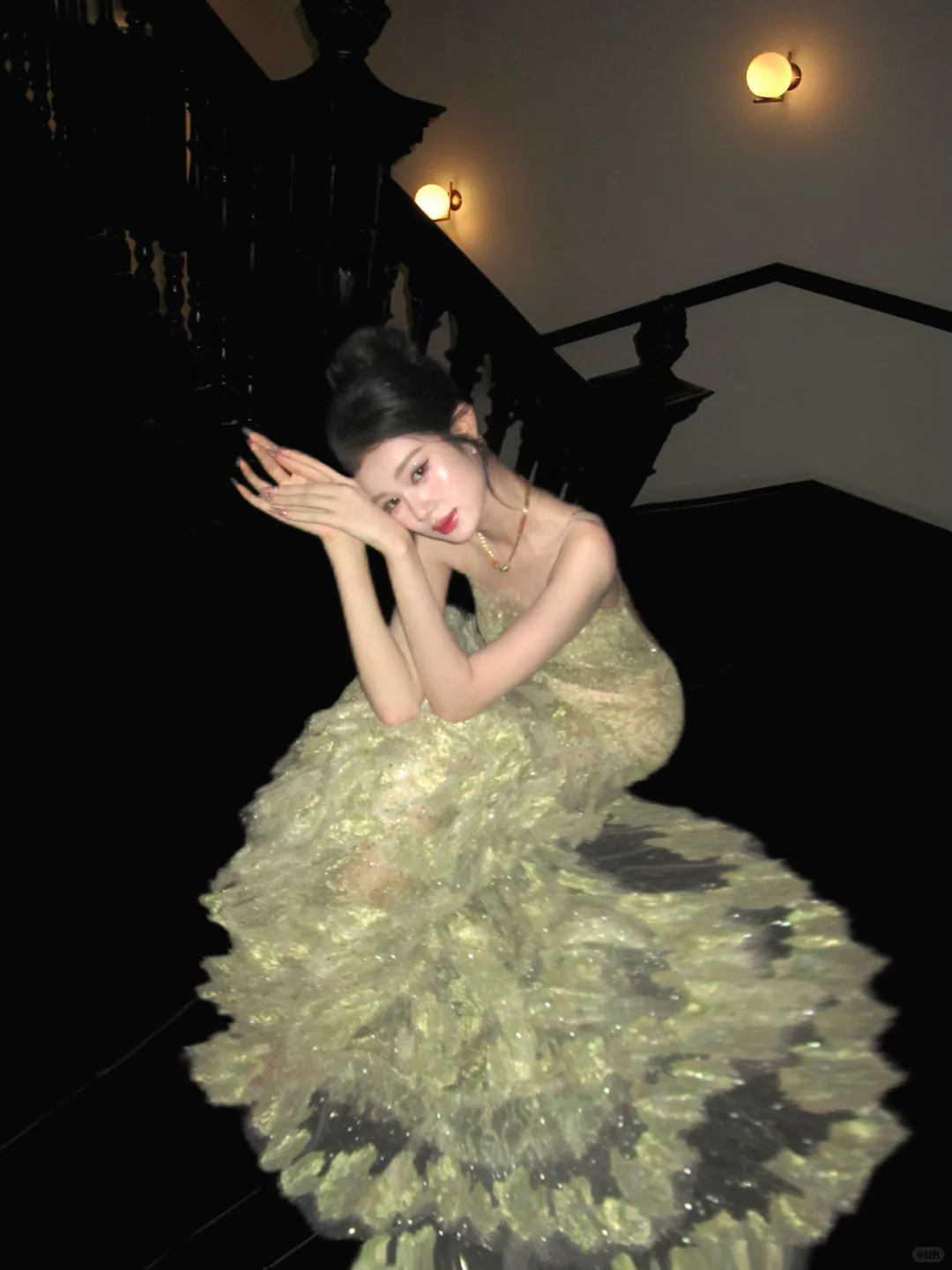 Light Green Spaghetti Strap Rhinestone Fitted Waist Slim Mermaid Prom & Evening Party Dress gh8505