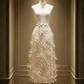 ✨Girlhomeshops-3D Dandelion Floral Ivory Qipao Cheongsam gh10458