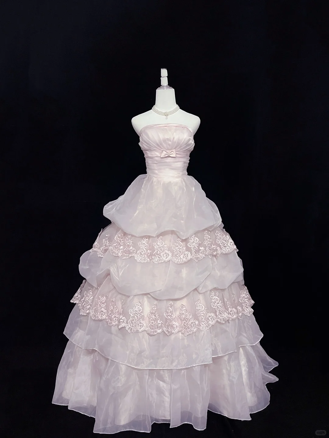 Blush Pink Strapless Cinched Waist Voluminous Princess Skirt Romantic Dress, Wedding Gown gh8045