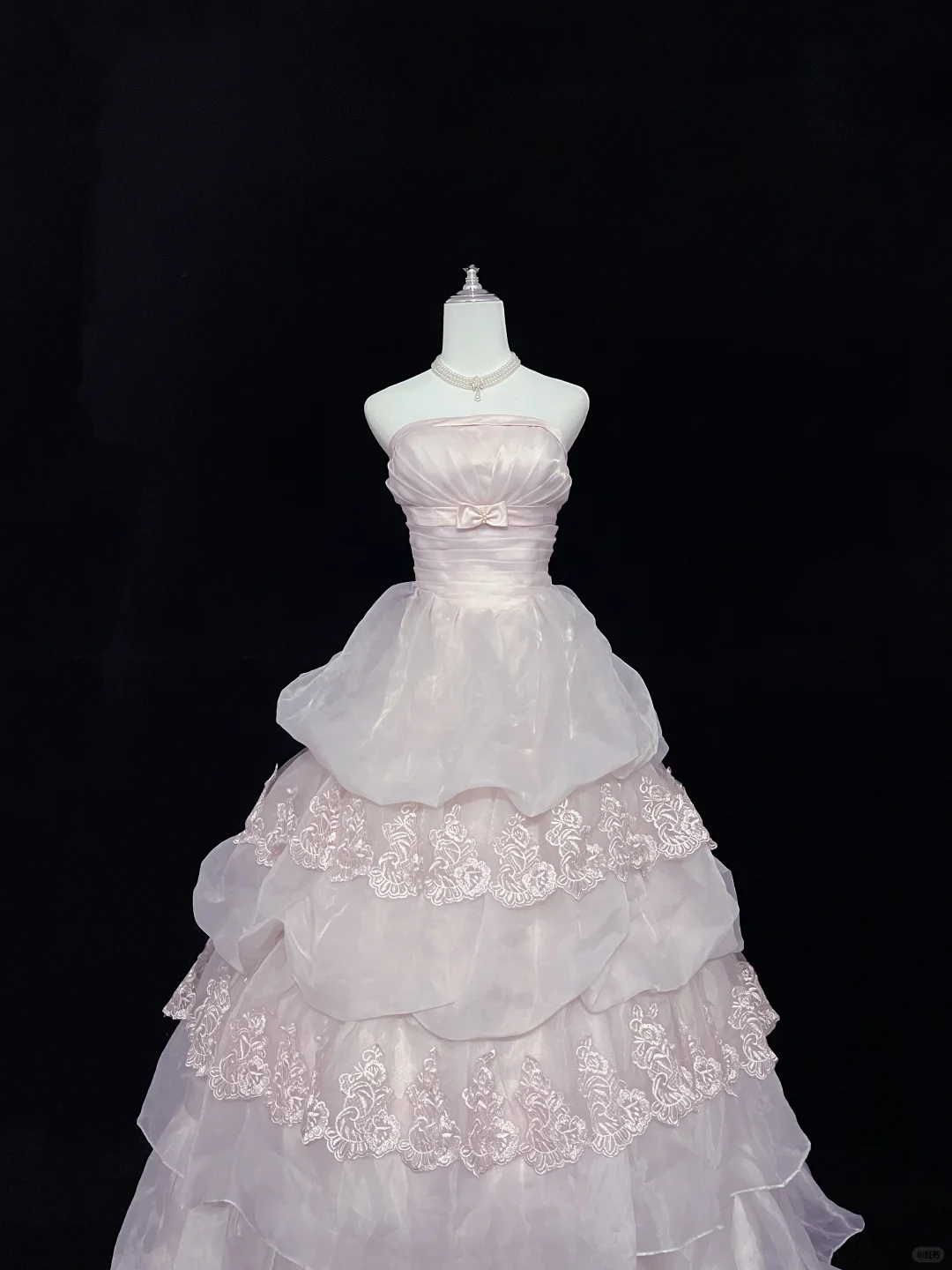 Blush Pink Strapless Cinched Waist Voluminous Princess Skirt Romantic Dress, Wedding Gown gh8045