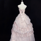 Blush Pink Strapless Cinched Waist Voluminous Princess Skirt Romantic Dress, Wedding Gown gh8045