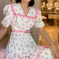 girlhomeshops - Robe de vacances rose à manches courtes gh5934