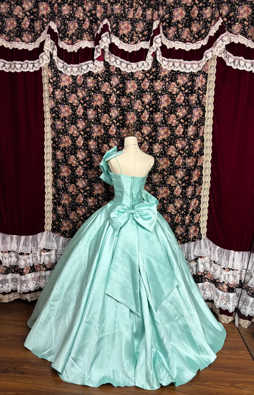 Blaues langes Satin-Ballkleid mit Strasssteinen, Abendkleid, Abschlusskleid, Zeremoniekleid für Erwachsene, gh4766