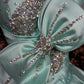 Blaues langes Satin-Ballkleid mit Strasssteinen, Abendkleid, Abschlusskleid, Zeremoniekleid für Erwachsene, gh4766