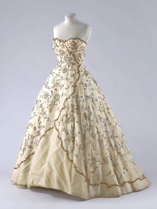 girlhomeshops – Vintage-Ballkleid mit Blumenmuster, lang, Tüll, gh5556