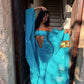 Glam Turquoise Cutout Maxi Dress | Strapless Wide-Sleeve Flowy Dress, Vacation Dress gh6456