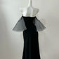 Schwarzes, modisches, elegantes, kurzärmliges Midi-Lang-Satin-Heimkehrkleid, Ballkleid, Abendkleid, Partykleid, Ballkleid gh4039