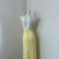 Girlhomeshops--Yellow fashionable suspender long chiffon ruffle prom dress gh5472