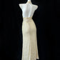 Elegantes langes Ballkleid mit goldenen Pailletten, Abendkleid, Partykleid, gh4477
