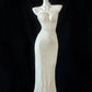 Elegantes langes Ballkleid mit goldenen Pailletten, Abendkleid, Partykleid, gh4477
