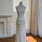 Robe de bal longue en satin blanc gh6797