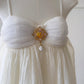 Robe de soirée courte en mousseline de soie fantaisie blanche, tenue de fête en plein air, gh4764