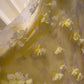 girlhomeshops - Robe de bal longue en mousseline de soie à fleurs jaunes gh5579