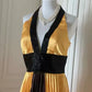 Robe de soirée longue en satin jaune à perles exquises, robe de bal tendance, gh4267