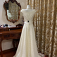 Off-White Lace Waist-Cinched Fitted A-Line Long Prom Gown, Evening Formal Dress gh7236