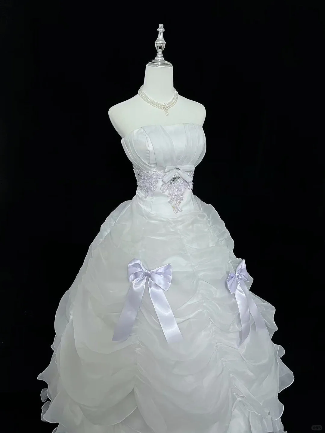 Lavender Strapless Cinched Waist Voluminous Princess Skirt Romantic Dress, Wedding Gown gh8001