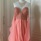 ✨Robe de soirée longue en mousseline de soie rose fantaisie déesse grecque gh4269