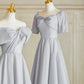 Silbergrau Elegante Mode Lange Satin Ballkleid Abendkleid Partykleid Brautjungfernkleider Ballkleid gh3997