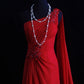 Red long tulle evening gown gh6852