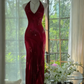 Robe de soirée longue en mousseline de soie, élégante, vert foncé, avec perles, gh4749