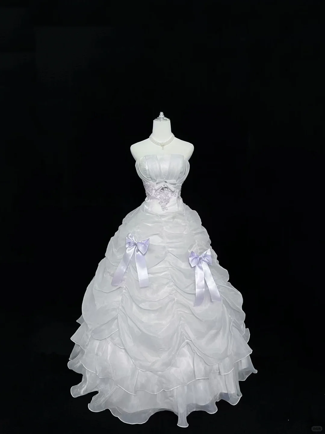 Lavender Strapless Cinched Waist Voluminous Princess Skirt Romantic Dress, Wedding Gown gh8001