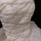 Blush Pink Strapless Romantic Gown With Rhinestones, Cinched Waist & Voluminous Princess Skirt, Wedding Dress & Bridal Gown gh8135